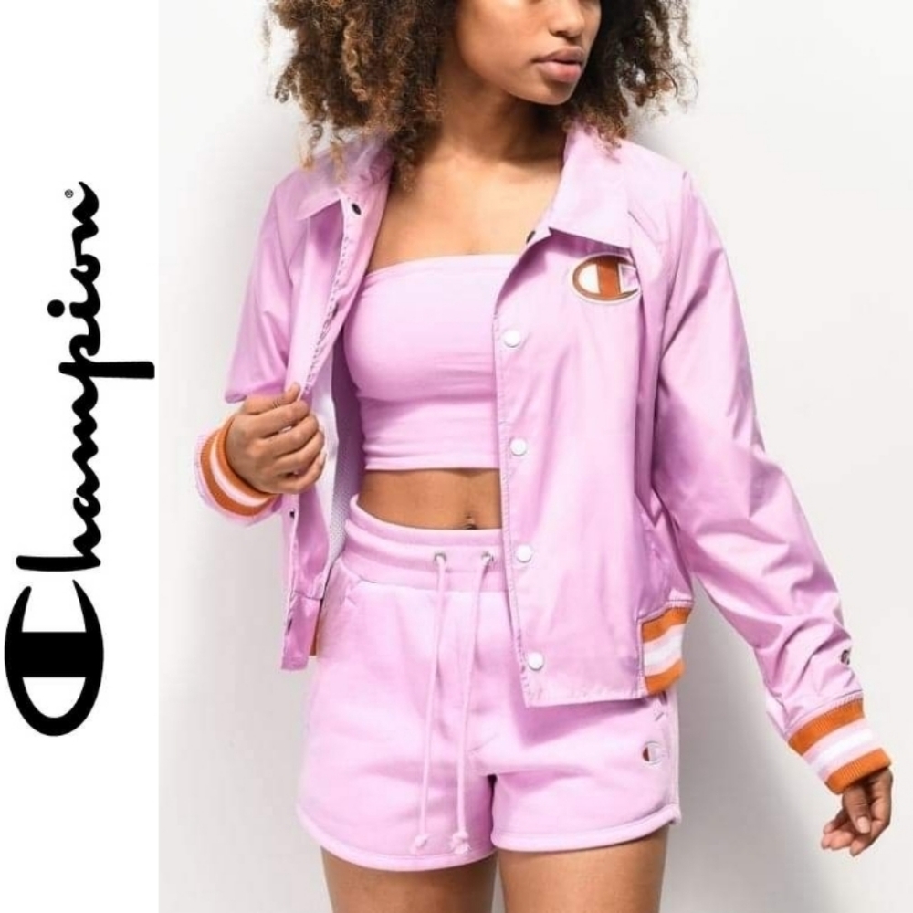 Champion Coaches varsity jacket cropped bomber